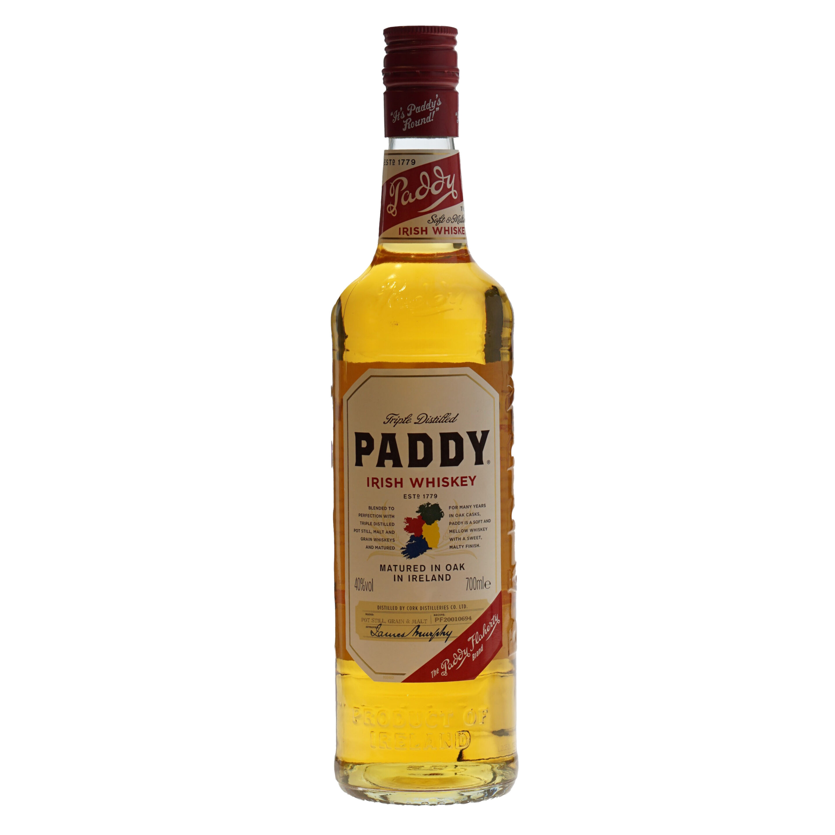 Paddy Irish Whiskey 40% 70cl.