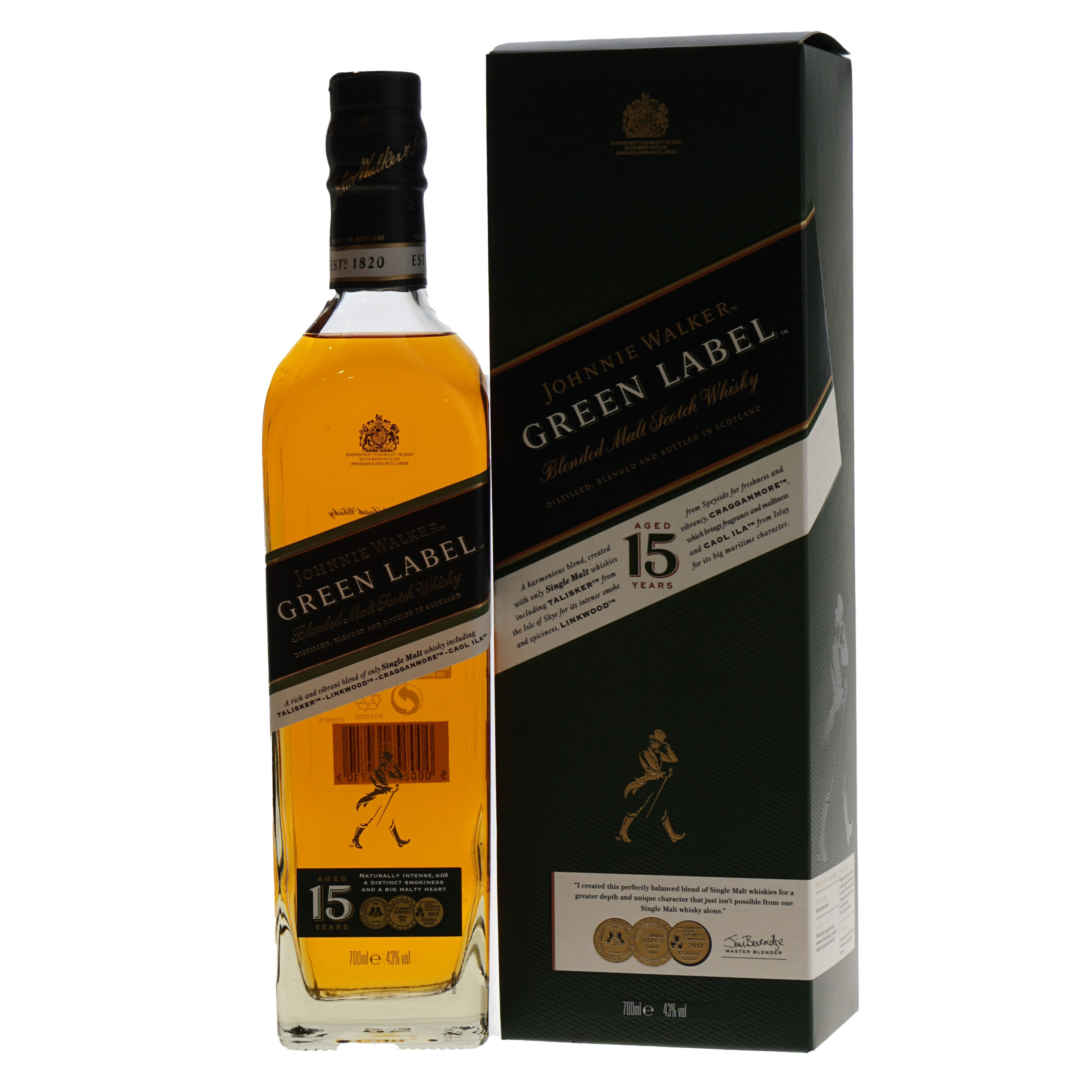 Johnnie Walker Whisky Green Label 15 Yearsl 43% 70cl