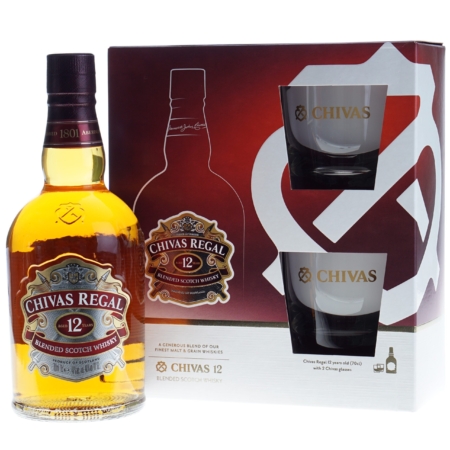 Chivas Regal Whisky 12 Years 70cl met 2 glazen