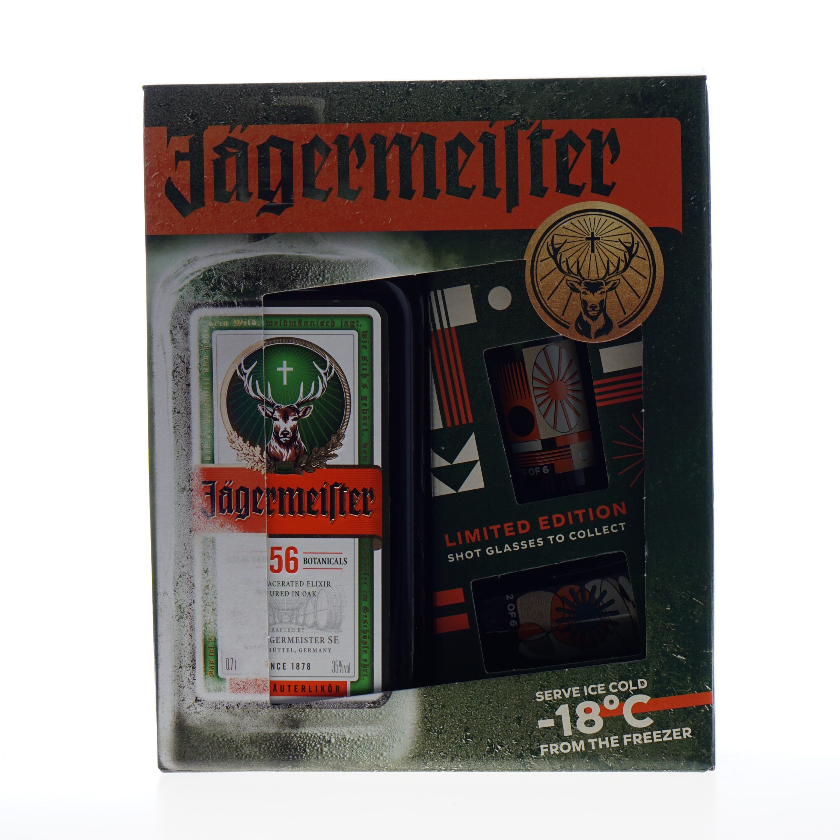 Jägermeister Geschenkverpakking met 2 shotglazen 35% 70cl - Afbeelding 2