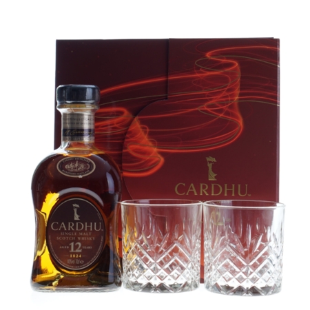 Cardhu Whisky 12 Years Giftpack met 2 glazen 70cl
