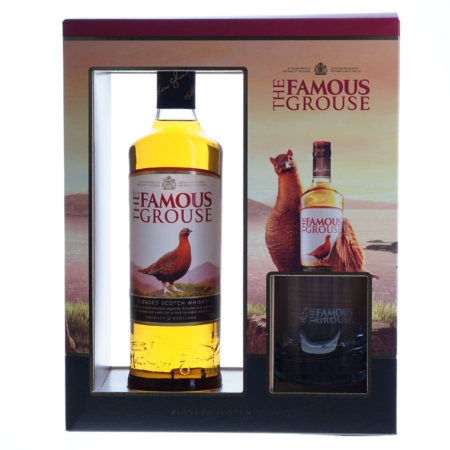 Famous Grouse Whisky 70cl met 1 glas