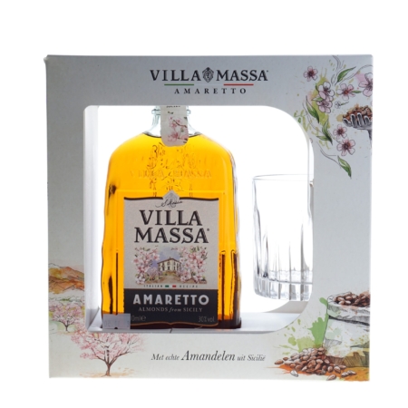 Villa Massa Amaretto 70cl met 1 glas