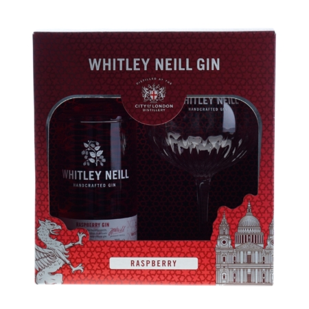 Whitley Neill Raspberry Gin 70cl met glas
