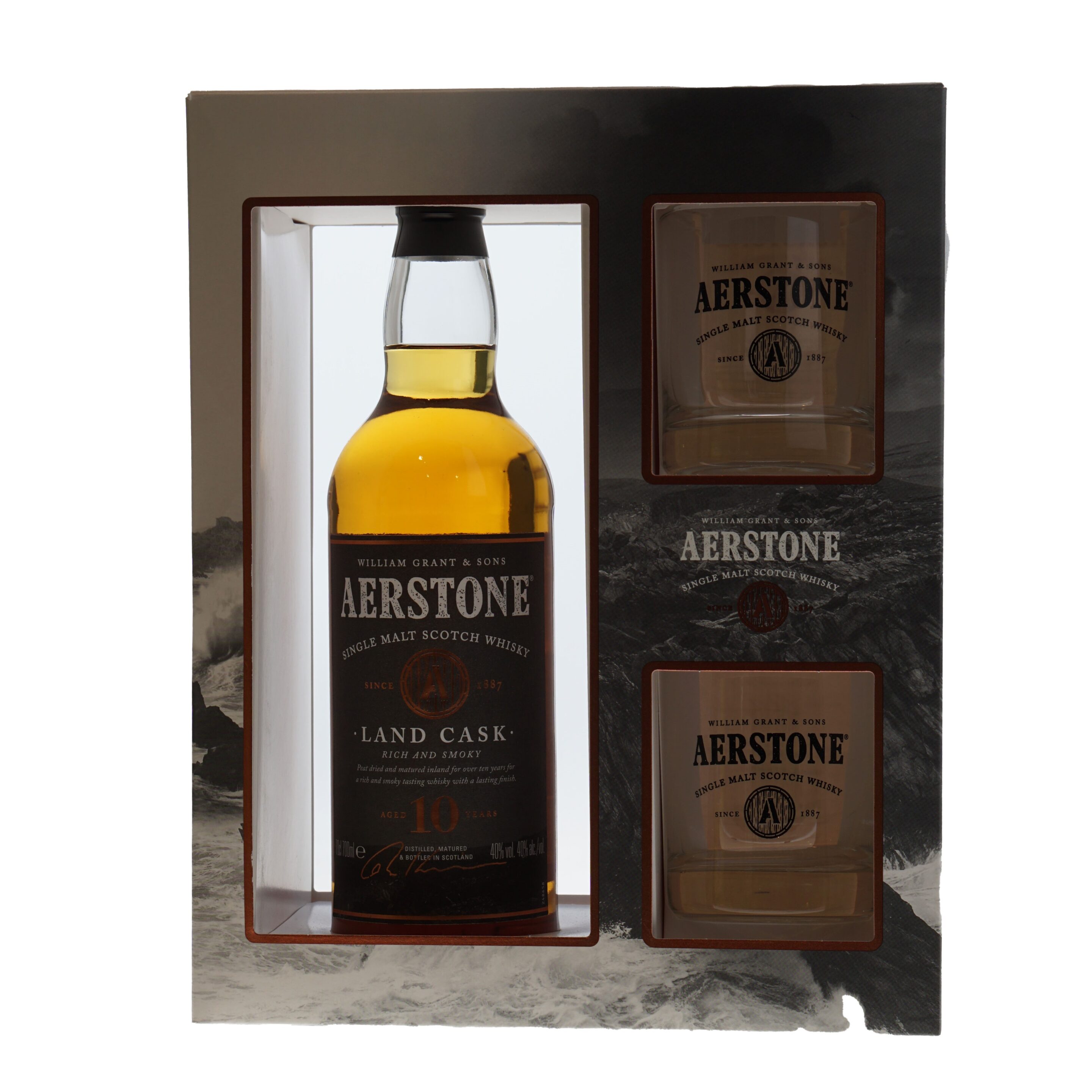 Aerstone Whisky Land Cask 10 Years giftset 40% 70cl