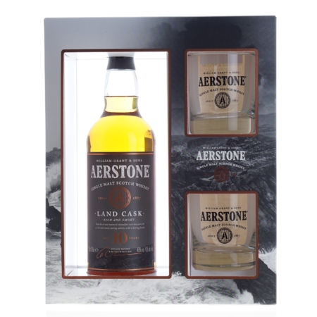 Aerstone Whisky Land Cask 10 Years 70cl giftpack met 2 glazen