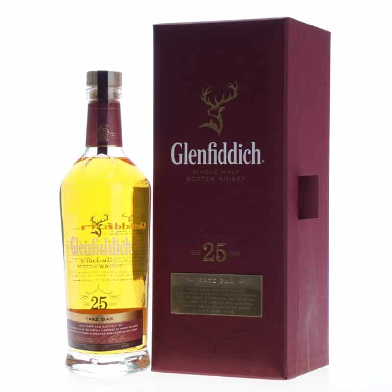 Glenfiddich whisky 25 years rare oak