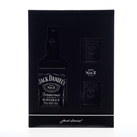 Jack Daniels Whiskey Giftpack  met glazen 70cl 40%