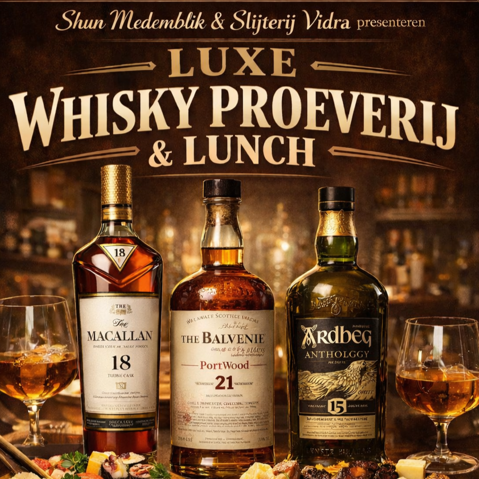 Luxe Whiskyproeverij Lunch 22 maart Shun Medemblik